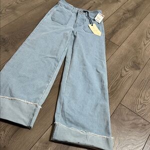 Striped Wide-Leg Jeans